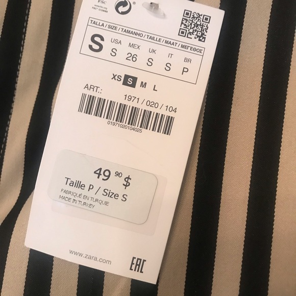 NWT Zara Stripe Trouser Pants Sz S - Picture 4 of 5